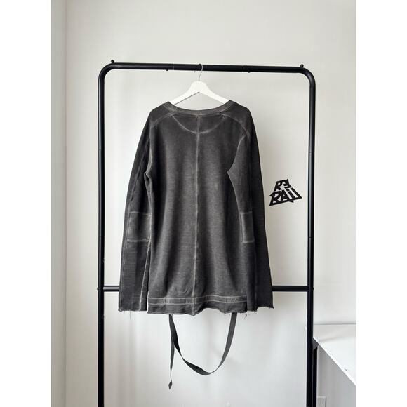 Alexandre Plokhov Distressed Long Sleeve Raw Hem Grey - Picture 2 of 5